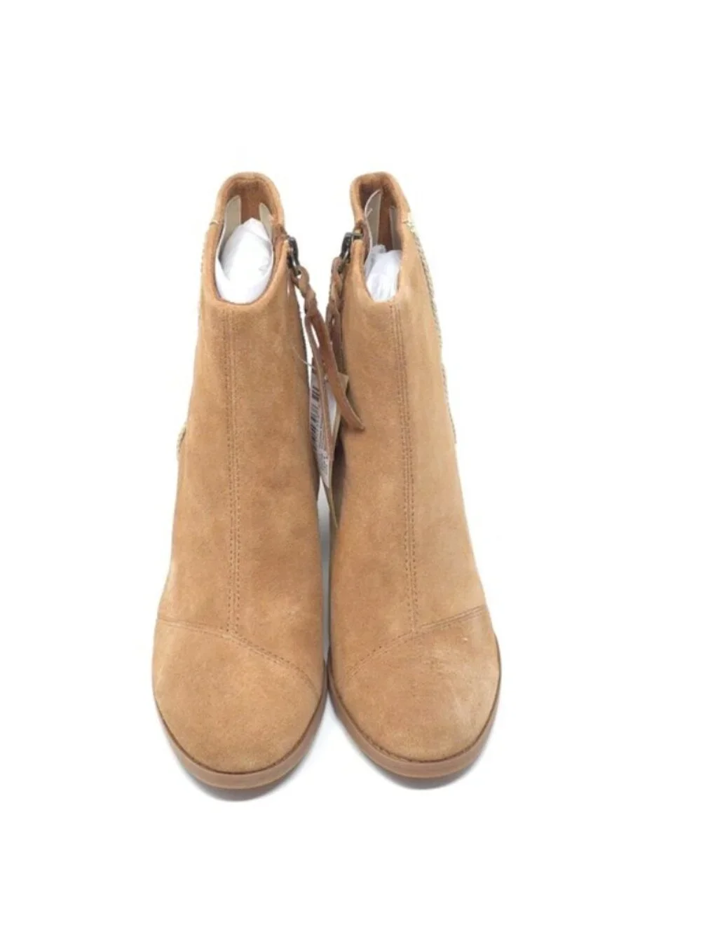 TOMS Evelyn Brown Suede Stacked Heel Ankle Boots 6M - Picture 6 of 12